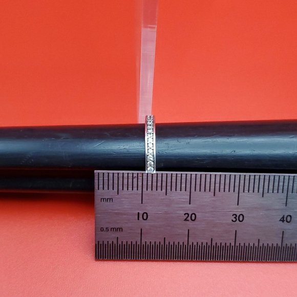 Size 6 925 Sterling Silver Cute Dainty Clear CZ Gems Ring - Picture 7 of 8